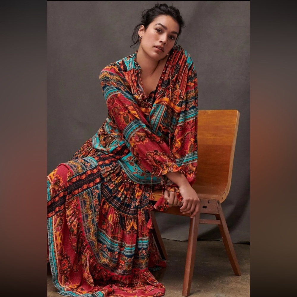 Anthropologie Bhanuni By Jyoti Davina Maxi Dress - Size L Petite